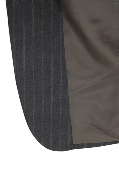 Brooks Brothers Mens Dark Gray Striped Wool Suit Jacket Button Size 44