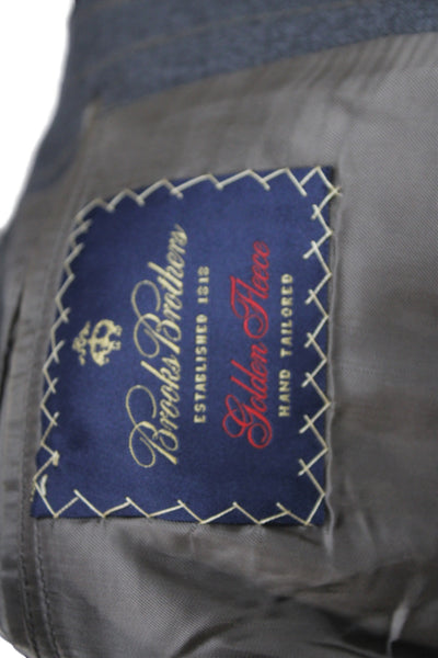 Brooks Brothers Mens Dark Gray Striped Wool Suit Jacket Button Size 44