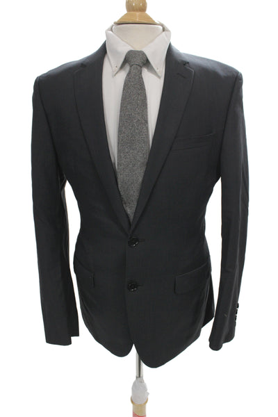 Tallia Mens 2 Piece Dark Gray 100% Wool Suit Jacket Size 40
