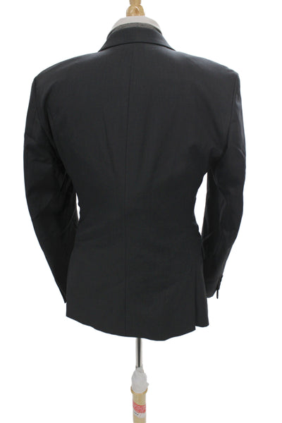 Tallia Mens 2 Piece Dark Gray 100% Wool Suit Jacket Size 40