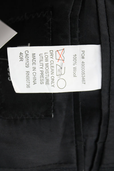 Tallia Mens 2 Piece Dark Gray 100% Wool Suit Jacket Size 40