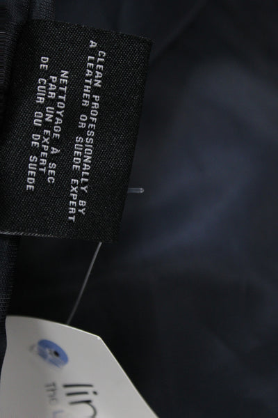 Cole Haan Men Genuine Lambskin Collared Zip Jacket Black Classic Fall Size XL
