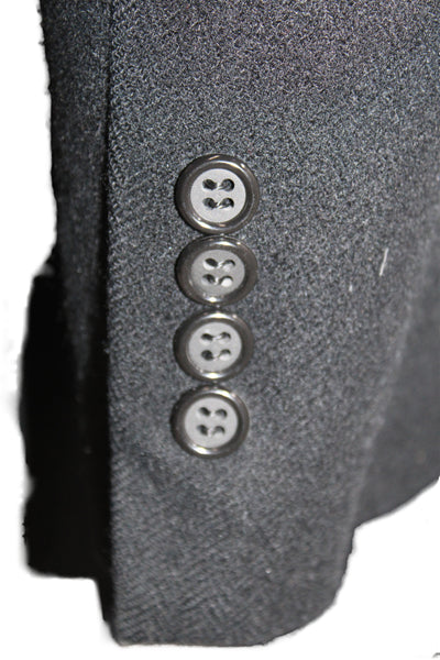 Brooks Brothers Mens Black Wool Blazer Collared Button Solid Size 44