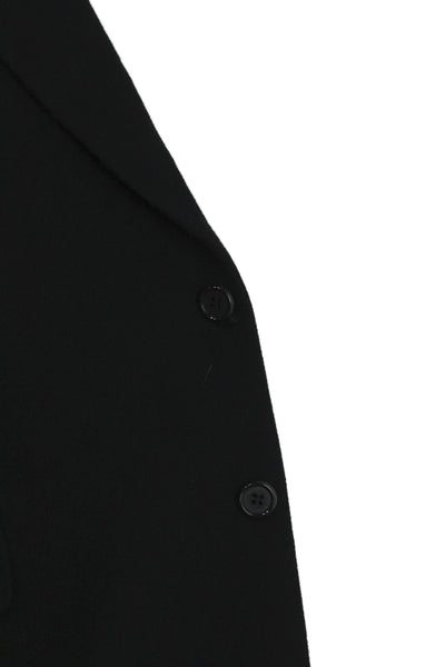 Brooks Brothers Mens Black Wool Blazer Collared Button Solid Size 44
