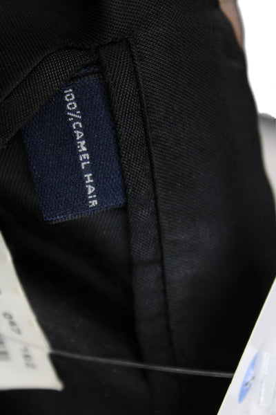 Brooks Brothers Mens Black Wool Blazer Collared Button Solid Size 44