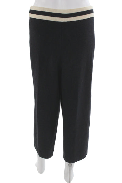 St. John Collection Womens Cropped Jogger Pants Black Drawstring 21in Size L