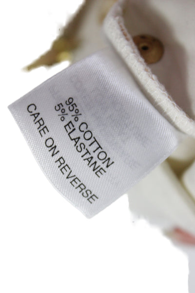 St. John Sport Women White Dress Pants Cotton Elastane Button Size 14
