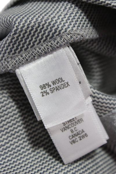 St. John Unisex Gray Herringbone Wool Blend Dress Pants Size 12
