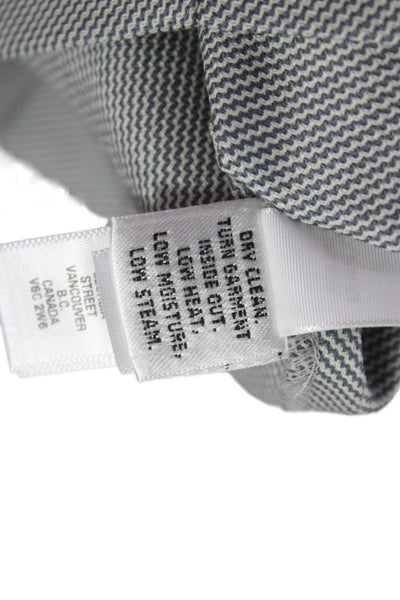 St. John Unisex Gray Herringbone Wool Blend Dress Pants Size 12