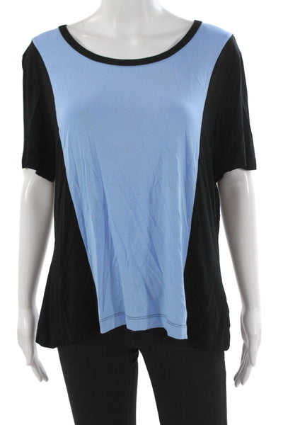 St. John Womens Basic Jersey T-Shirt Black Short Sleeve Round Neck Size XL
