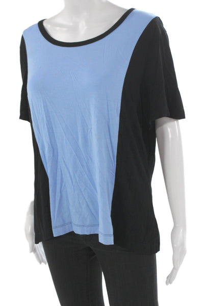 St. John Womens Basic Jersey T-Shirt Black Short Sleeve Round Neck Size XL