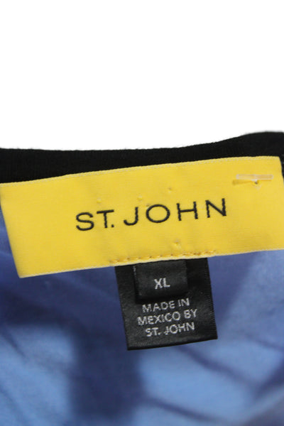 St. John Womens Basic Jersey T-Shirt Black Short Sleeve Round Neck Size XL