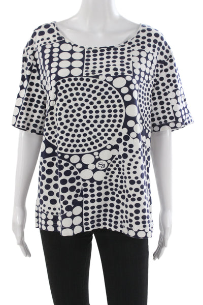 St. John Sport Womens Dark Blue Basic T-Shirt Short Sleeve Round Neck Size XL
