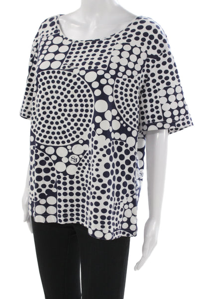 St. John Sport Womens Dark Blue Basic T-Shirt Short Sleeve Round Neck Size XL