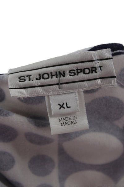 St. John Sport Womens Dark Blue Basic T-Shirt Short Sleeve Round Neck Size XL