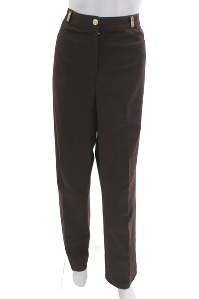 St. John Sport Unisex Dress Pants Brown 100% Cotton Size 14