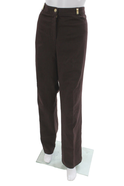 St. John Sport Unisex Dress Pants Brown 100% Cotton Size 14
