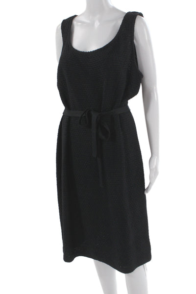 St. John Collection Women Sleeveless Tank Sweater Dress Black Size 10