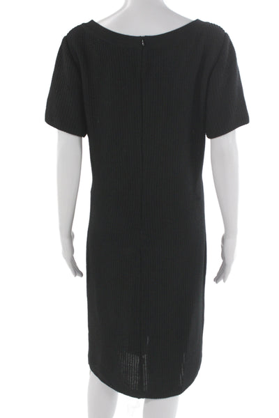 St. John Sport Womens Sweater Shift Dress Black Size 16