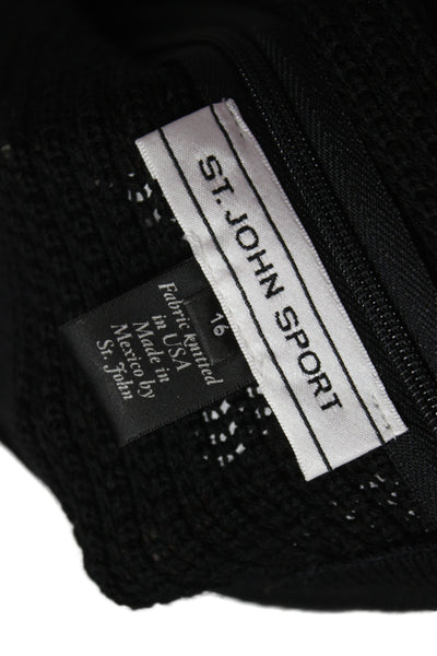St. John Sport Womens Sweater Shift Dress Black Size 16
