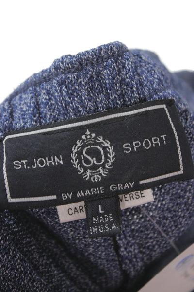 St. John Sport By Marie Gray Unisex Dress Pants Blue Wool Blend Size L