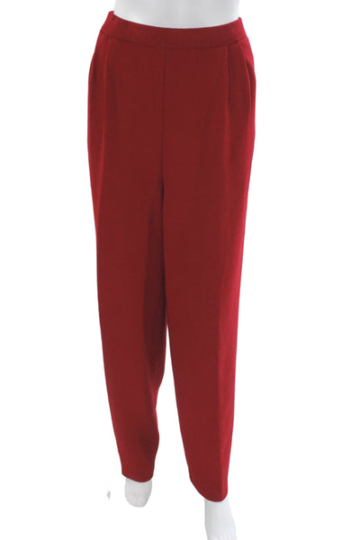 St. John Collection By Marie Gray Women Red Wool Dress Pants Size 14