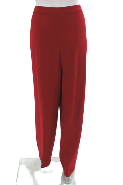 St. John Collection By Marie Gray Women Red Wool Dress Pants Size 14
