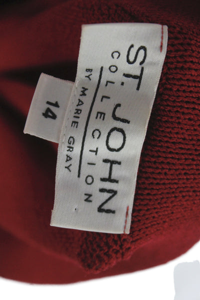 St. John Collection By Marie Gray Women Red Wool Dress Pants Size 14