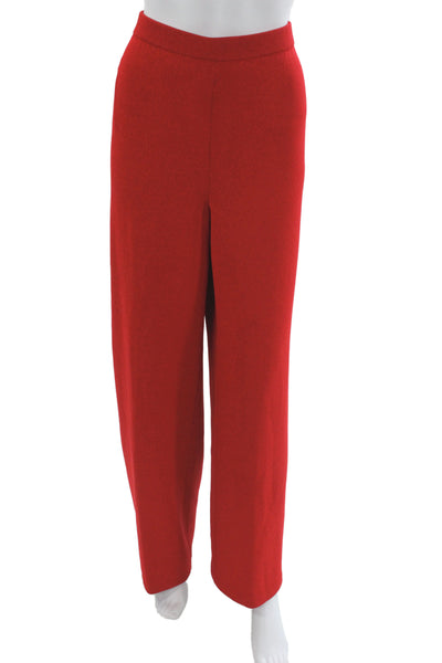 St. John Collection Womens Dress Pants Red 72% Wool 28% Rayon Size L
