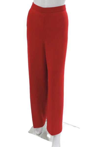 St. John Collection Womens Dress Pants Red 72% Wool 28% Rayon Size L