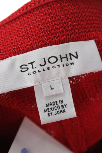 St. John Collection Womens Dress Pants Red 72% Wool 28% Rayon Size L