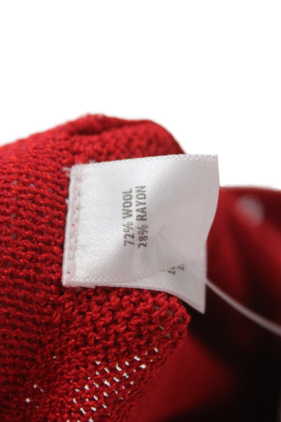 St. John Collection Womens Dress Pants Red 72% Wool 28% Rayon Size L