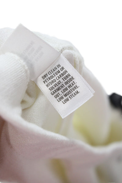St. John Women White Dress Pants Rayon Wool Cashmere Blend Size L