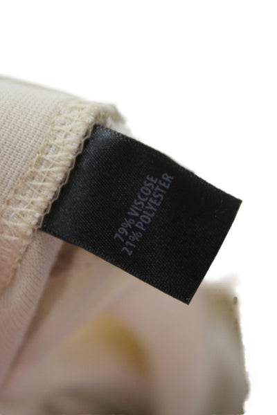 St. John Women Sweatpants Beige Solid 79% Viscose 21% Polyester Size L