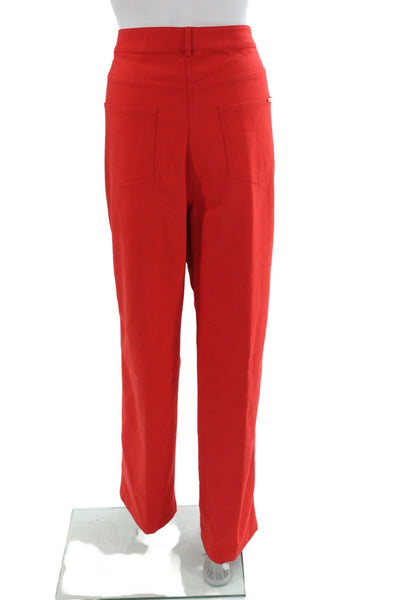 St. John Sport Womens Red Dress Pants Button Classic Plus Size 16