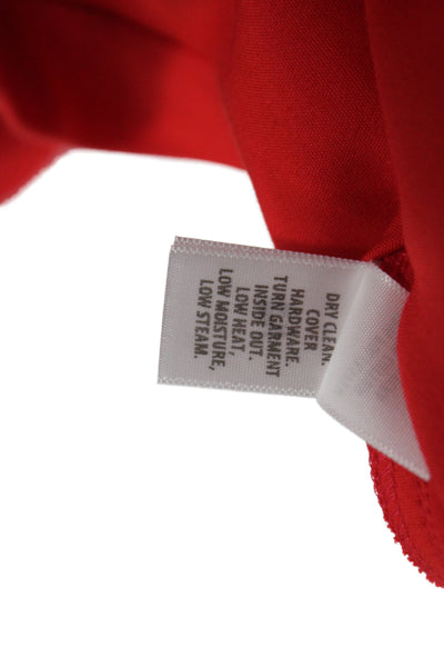 St. John Sport Womens Red Dress Pants Button Classic Plus Size 16