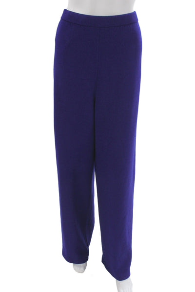 St. John Collection Women Dress Pants Purple Wool Rayon Size L