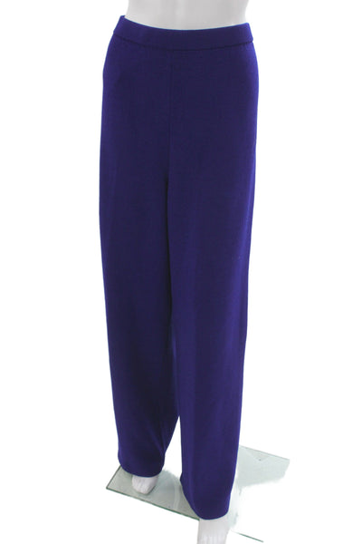 St. John Collection Women Dress Pants Purple Wool Rayon Size L
