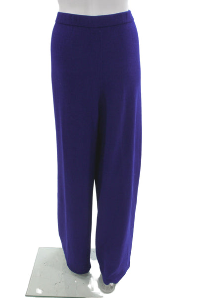 St. John Collection Women Dress Pants Purple Wool Rayon Size L