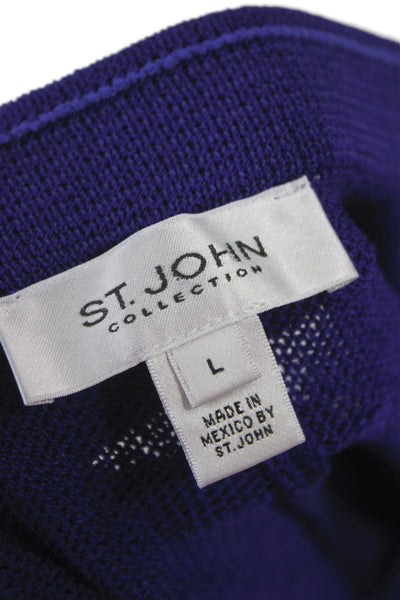 St. John Collection Women Dress Pants Purple Wool Rayon Size L