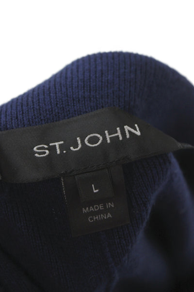 St. John Womens Dark Blue Sweatpants 60% Modal Inseam 30 Size L