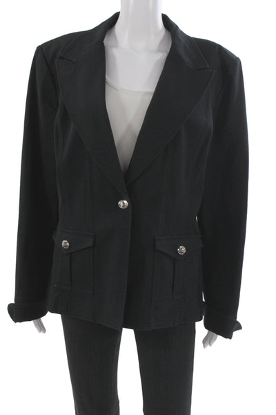 St. John Sport Womens Classic Black Blazer Long Sleeve Size XL