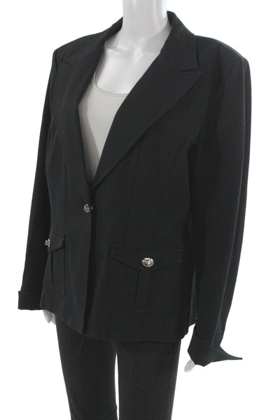 St. John Sport Womens Classic Black Blazer Long Sleeve Size XL