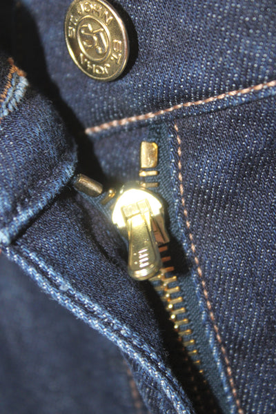 St. John Womens Plus Straight Jeans Dark Blue High Rise Denim Size 16