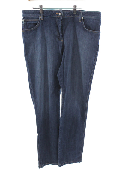 St. John Unisex Dark Blue Straight Jeans Denim Cotton High Rise Size 10