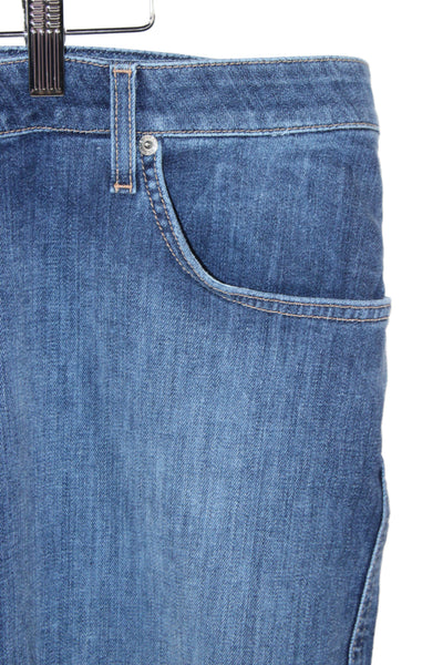 St. John Unisex Dark Blue Straight Jeans Denim Cotton High Rise Size 10