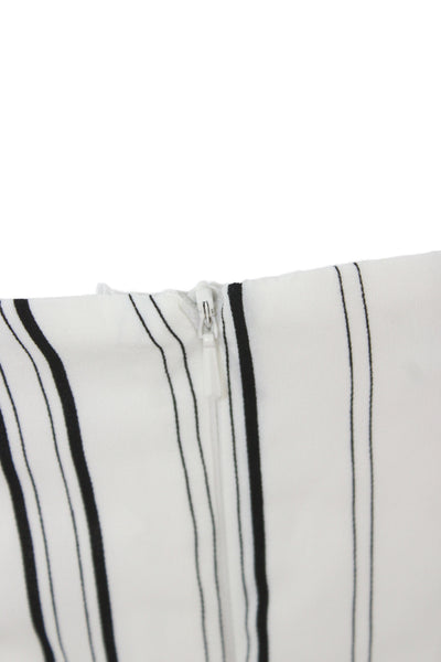 River Island Women White Striped V Neck Sleeveless Jumpsuit Polyester Size 12