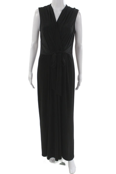 Vince Camuto Women Maxi Wrap Jumpsuit Sleeveless V Neck Black Size L