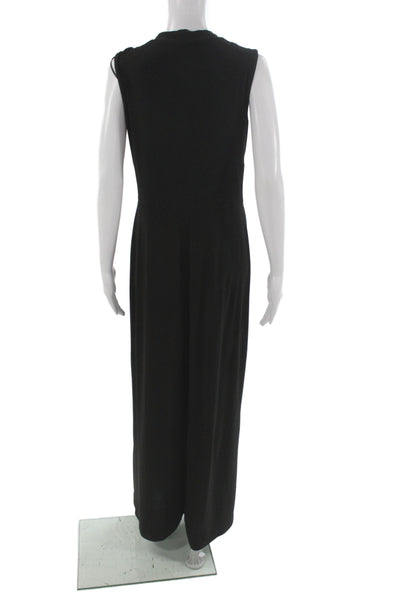 Vince Camuto Women Maxi Wrap Jumpsuit Sleeveless V Neck Black Size L