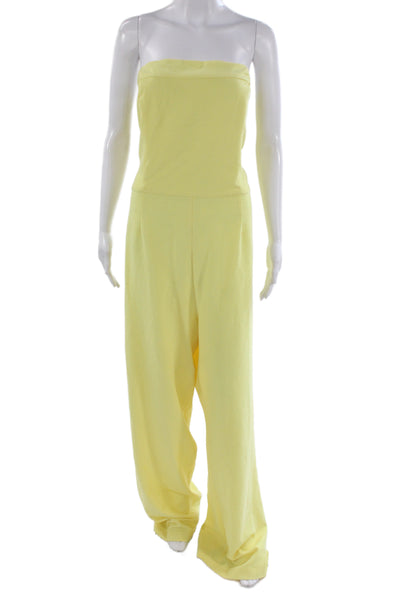 Asos Women Yellow Square Neck Sleeveless Jumpsuit Size 14